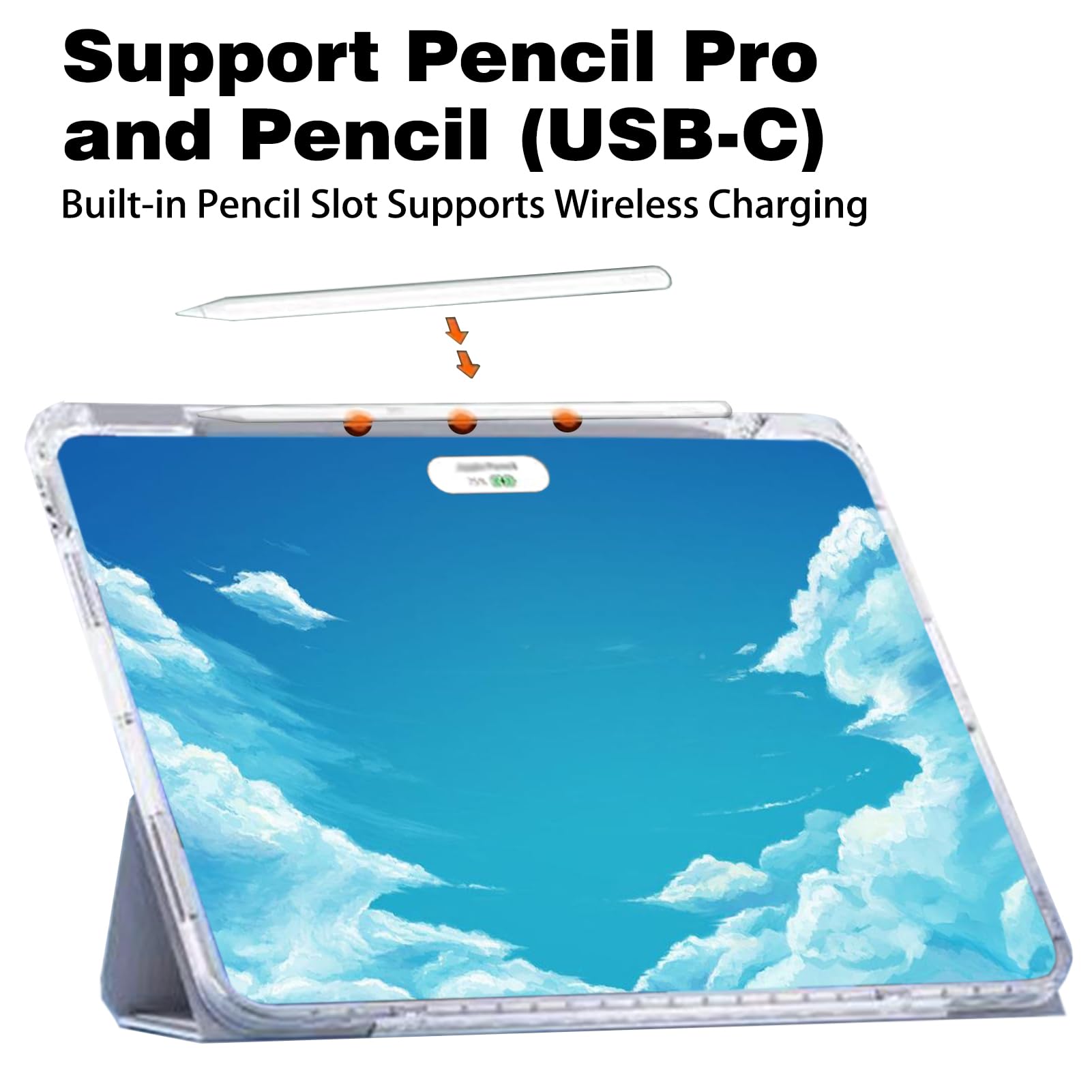 Case Compatible with iPad Pro 13 Inch M4 (2024) with Pencil Holder